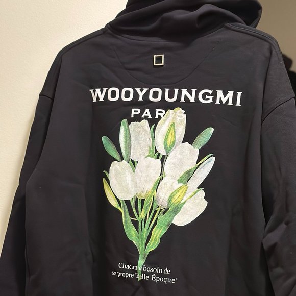 Wooyoungmi Other - Wooyoungmi Black & Green Tulip Hoodie